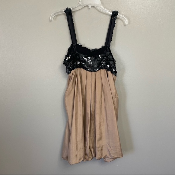 Hannah Jo 100% Silk Babydoll Dress Medium sequins bubble formal cocktail - Picture 5 of 8